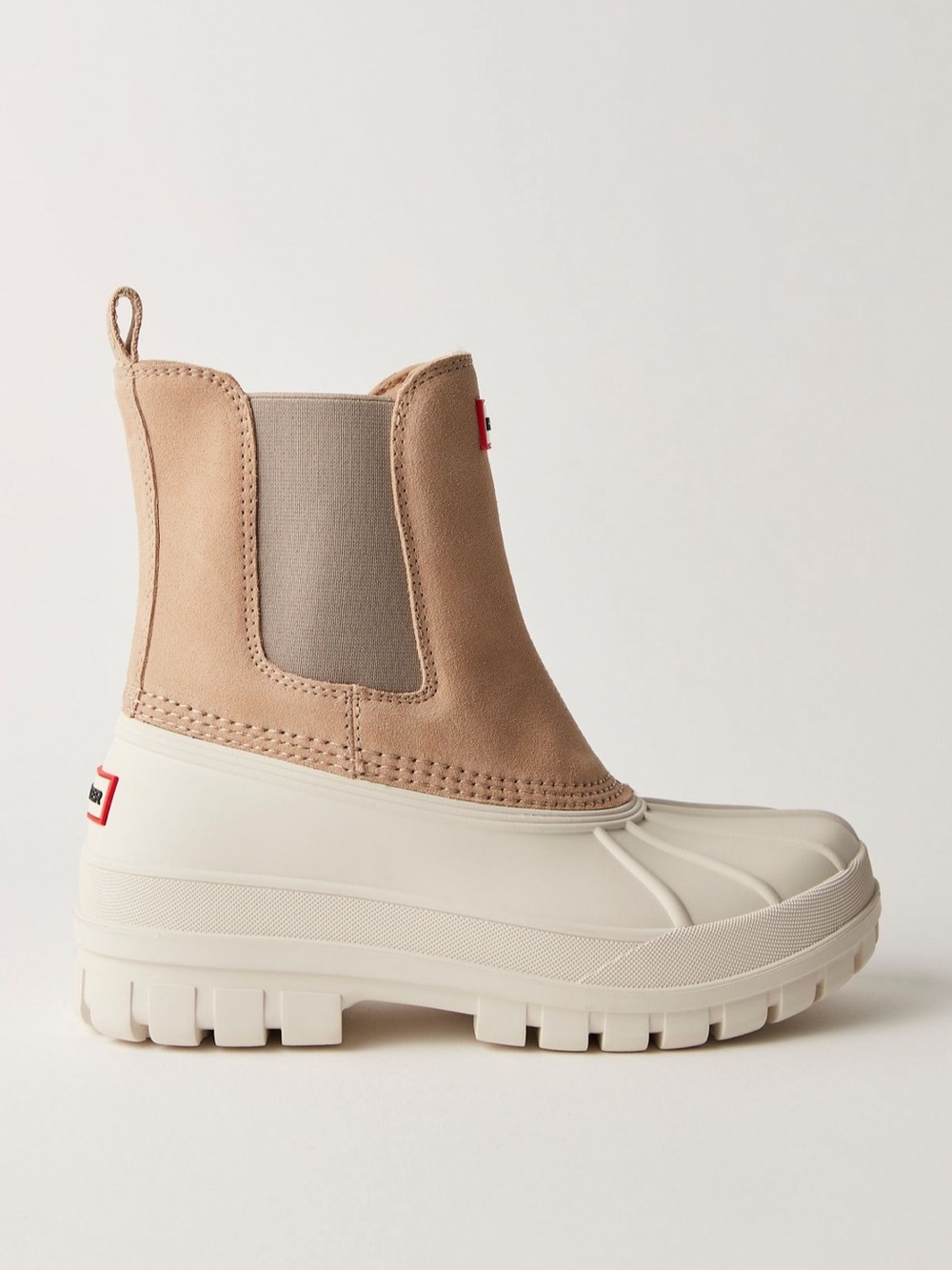 Hunter Sutton Chelsea Duck Boots in Beige and Cream- Size 9 - Picture 3 of 8